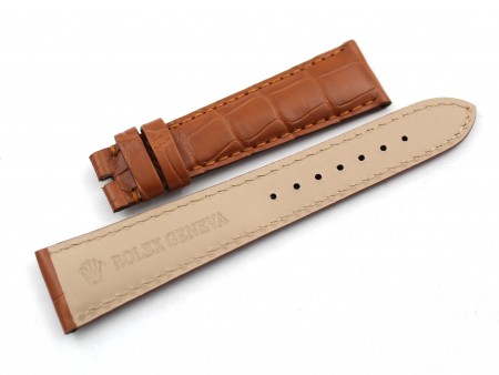 NUOVO CINTURINO ROLEX Vera Pelle Coccodrillo Rosa Ansa 20mm Lucido Qualità EUR 122,00 - IT