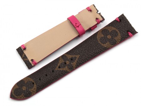 Louis Vuitton Rosa Artigianale Pelle ORIGINALE Recuperato da Borse Vintage