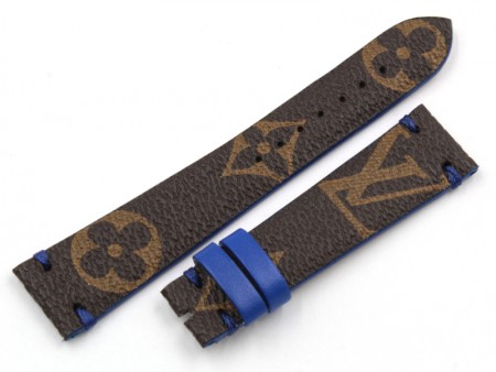 Strap Band LOUIS VIUTTON Original Blu Pelle Realizzato Con Borse di Recupero